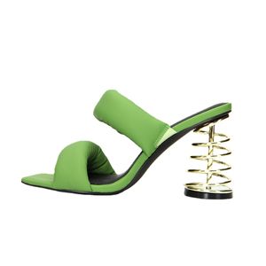 2023Estate nuovissimo design moda spirale strani sandali con tacco alto popolari scarpe primaverili da donna affascinanti pantofole in spugna comfort