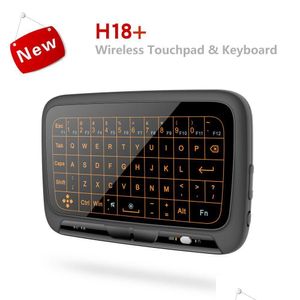 Teclados H18 Plus Teclado 2.4G Sem Fio Toucad Backlight Air Mouse com para Smart TV / Android Box / Computador Drop Delivery Computadores N Dhwup