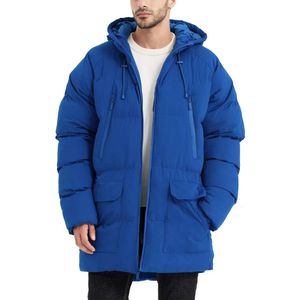 Herren-Entendaunenmantel mit Kapuze, warme Steppjacke, langer Wintermantel, wasserdichter Parka für kaltes Wetter 4NCN6