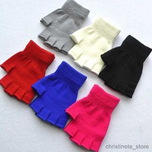 Children's Mittens Children's Winter Gloves Cold Warm Fingerless Gloves Fashion Solid Color Mittens Outdoor