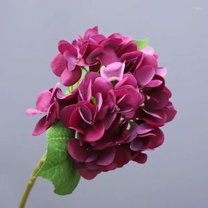 Dekorativa blommor rosa konstgjorda latex hortensia gren verklig beröring grön växt blomma arrangemang bröllop hem trädgård vardagsrum