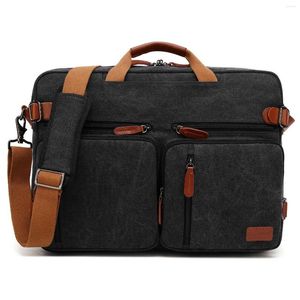 Backpack Drop 15.6/17.3 Inch Convertible Messenger Bag Shoulder Laptop Case Handbag Business Briefcase Canvas