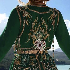 Other Fashion Accessories Kinel Fashion Boho Gold Color Moroccan Wedding Dress Chest Shoulder Link Chain for Women Caftan Ethnic Back Body Jewelry 231127