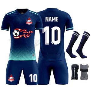 Other Sporting Goods Kids Men Soccer Jersey Set Socks Pad Football Uniforms Child Futebol Shirt Shorts Boys Training Suit Sportswear Kits 231127