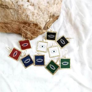 Ohrstecker 2023 USA Trendy Geometric Square Vintage Emaille Eye For Women Fashion Brincos Simple Earings Wholesale