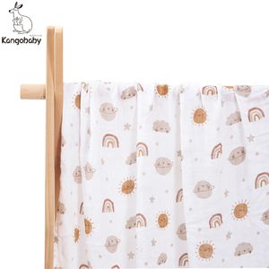 Cobertores Swadling Kangobaby Bamboo Cotton Fashion Indoor e Outdoor em qualquer lugar Baby Wrap Swaddle Swaddle Planta 230426