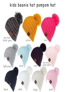 Kids Knitted Hats Chunky Skull Caps Winter Cable Knit Slouchy Crochet Outdoor Warm Cap 11 Colors Knitted hat4702836