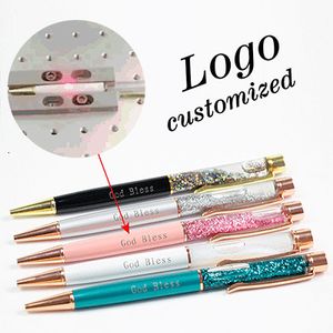 Ballpoint Pens 1pc Gold Foil Metal Office Birthday Gifts Engraved Name Private Laser Customized Pen 230428