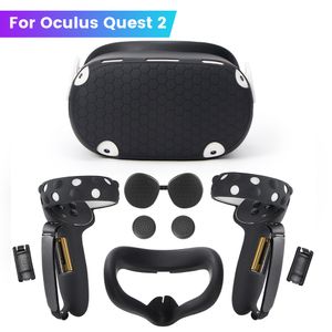 VRAR Devices Silicone Protective Cover Shell Case For Oculus Quest 2 Headset Head Face Cover Eye Pad Extended Grip For Quest2 VR Accessories 230427