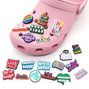 Shoe Parts Accessories 5030 Words Phrase Croc Charms Desiner Or Custom For Shoes Wall Art Decoration Cture Dr Dhnrg