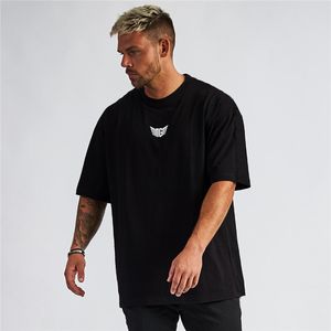 Mens Camisetas Oversized Fit Camiseta Homens Caiu Ombro Meia Manga Camiseta Verão Fitness Malha Solta Basquete Jersey Ginásio Roupas 230428