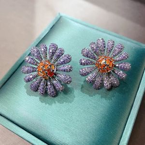 Ohr-Manschette, zarter Sonnenblumen-Ohrstecker aus 925er-Sterlingsilber für Frauen, vollständig gepflasterter, glänzender CZ-Stein, Beauty-Geschenk, Statement-Ohrringe, Schmuck 231127