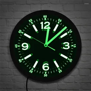 Wall Clocks Modern Design LED Neon Light Clock Big Number Silent Luminous Watches Usb Powered Mirror Home Decor Zegar