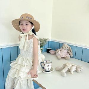 Abiti da ragazza 2023 Estate Leggero Moda di lusso Abbigliamento per bambini coreano Versione Comodo abito casual Senza maniche Gonna lungaBoutique