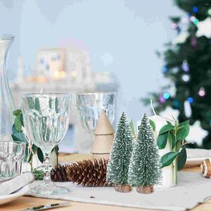 Christmas Decorations Mini Tree Small Xmas Desktop Decor Whited Cedar Winter Snow Ornament Fake Party Simulation Artificial
