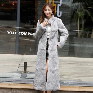 FUR 2019 New Women Women Natural Real Rabbit Coat Coat