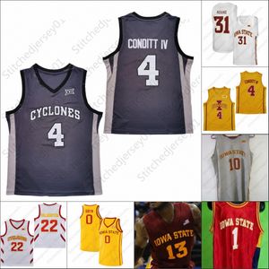 Camisa de basquete personalizada Iowa State Cyclones NCAA College 22 Gabe Kalscheur 14 Jeff Hornacek 5 Aljaz Kunc 3 Tre Jackson 45 Rasir Bolton 0 Blake Hinson