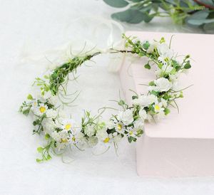 Dekorative Blumenkrone Girlande Zubehör Kranz Haarbänder Handgefertigte Hochzeitshaare für Frauen Brautjungfern Mädchen Rose am Meer