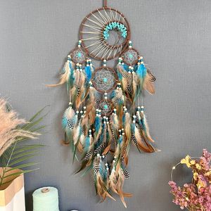 Christmas Decorations Dream catchers 5 Ring Retro Manual Dream Catchers Home Decoration Natural Stone Tree of Life Dreamcatcher Wall Ornaments 231127