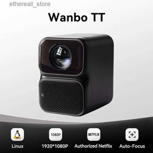 Projectors Wanbo TT Projector Netflix Certified 1080p Linux System Mini Projector 650Si 4K Dolby Audio HDR10 Smart Home Theater Projektor Q231128