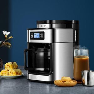 2 In1 Drip Coffee Machine Automatyczny ekspres do kawy cyfrowy młynek do wyświetlacza świeżo zmielone amerykańskie espresso herbata mleko 265R