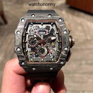 Designer Ri mlies Luxury watchs Watch Devils Carbon Fiber Men s Red Black Technology Same Mechanical Mir Rm056