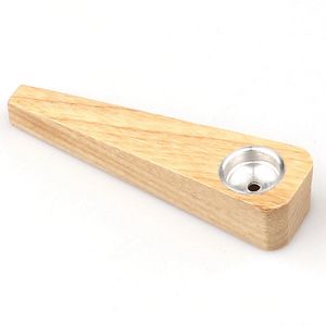 Natural Wooden Pipes Portable Dry Herb Tobacco Filter Metal Bowl Mini Smoking Handpipes Straight Rod Innovative Cigarette Holder Wood Tube