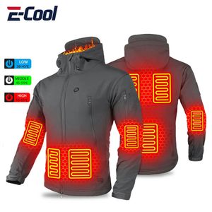 Homens Down Parkas Jaqueta de Inverno Com Capuz Jaqueta Aquecida USB Jaquetas de Aquecimento Elétrico Camping Casaco de Inverno Quente Roupas Aquecidas M-4XL 231128