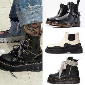 Doc Martens Дизайнерская обувь Martens Для женщин и мужчин Тройной черный зимние ботинки Martin на платформе Классические туфли на оксфордской подошве с 8 глазами