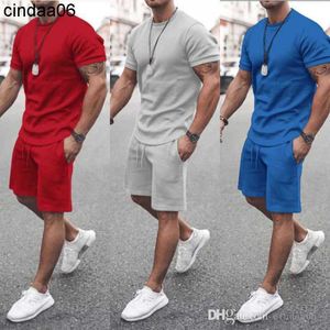 2023 Plus Size 4xl 5xl Tute da uomo Summer Two Piece Short Set T-shirt a maniche corte Top Shorts Suit Abbigliamento sportivo