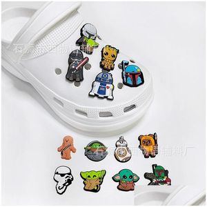 Cartoon Accessories Anime Charms Wholesale Childhood Memories Green Baby Elf Stars Funny Gift Shoe Pvc Decoration Buckle Soft Rubber C Dhmoq