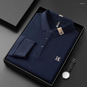 Męska wysoka marka Business Business Business Shirt Mens Bawełniana wiosna i jesień Wykwintna koszulka haftowa