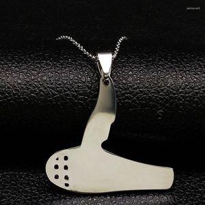 Pendant Necklaces Fashion Hair Dryer Stainless Steel Necklace For Men Silver Color & Pendants Jewellery Colgante Hombre N18184S08