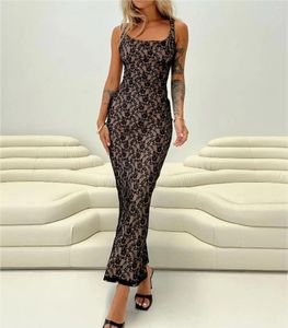 Party Dresses Classic Black Slim Fit Prom Dress Sexy Print Lace Sheer Evening Gown Square Neck Open Back Long Skirt Beauty Custom