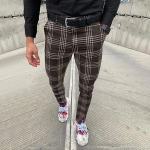 Pantalon d'été pour hommes, Slim, décontracté, avec grandes rayures à carreaux, arrêtez de regarder ma bite, survêtement, Streetwear pour hommes