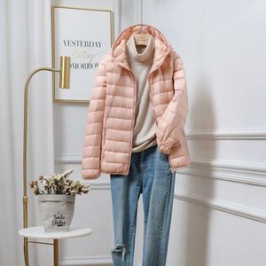 Women Down Parkas Bang 8xl 7xl Ultra Light Jacket Plus Size Kobieta jesienna zimowa ciepła płaszcz Lekkie kurtki żeńskie z kapturem parka 231127