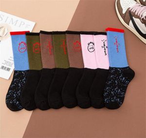 Europäisch-amerikanische Markensocken 3 Paar Travis Mode lässig Baumwolle atmungsaktiv Skateboard Hip Hop Herren039s Blau Braun TS41188674708356