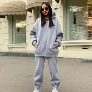 Running Set Winter Two Piece Women Tracksuit Casual Suit 2023 Autumn Trouser Suits Female Sweatshirt Sports tröja Pants Sportwear