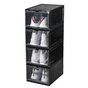 Boxen Bins Heißer Clamshell Stapelbar Staubdicht Schuhe Lagerung Container Display schuhe Box Organizer zapatero organizador de zapatos W0428