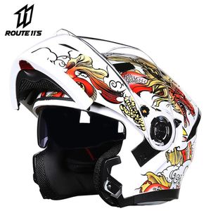 Motorcykelhjältar yoai hjälm öppen ansikte casco moto racing motocross dubbel lins visir svart capacete da motocicleta