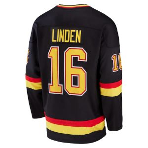 Hockeytröjor Trevor Linden 16 Bure 10 Elias Pettersson 40 Svart färgstorlek M-XXXL Sömda män