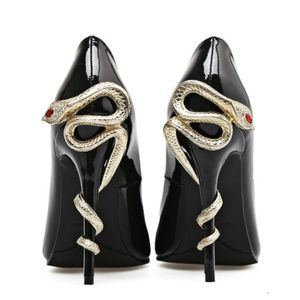Ny Snake Rhinestone High Heels Women Spring 2023 Fashion Sexy Pointed Toe High-End Luxury Designer Runway Model Shoes Pumps 43