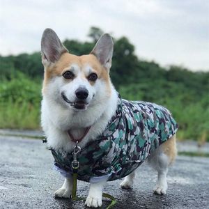Regnrockar vattentät kappa för hundar Corgi Golden Retriever Small Medium Big Pastel Hoodie Raincoat For French Bulldog Pug Girl Pet Clothing