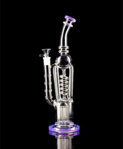 Glass Bong Recycle Oil Rigs Rökning Pipe Freezable Handgjorda 14 mm Joint Glass Water Pipes Recycler Dab Rig Water Bongs