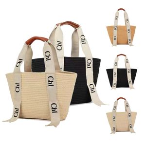 Saco de praia de ráfia de alta qualidade Tecido de palha para homens bolsas amadeiradas Designers bolsa de grande capacidade para compras masculina bolsa de luxo carteiras de embreagem de ombro bolsas tiracolo