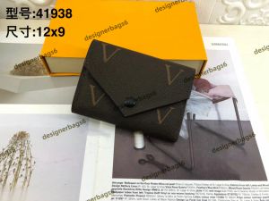 Flerfärgade kvinnor Luxury Designer Purse Classic Button Short Purse Top Quality Leather Mini Tote Bag Round Coin Purse Card Holder Designer Wallet M41938 V002#