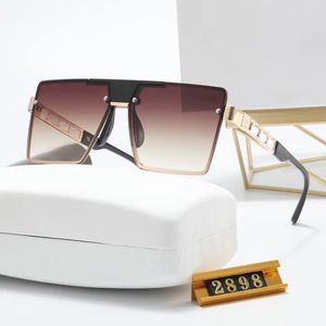 Female designer brand sunglasses trapezoidal nose bridge frame square full frame sunglasses metal skeleton temples mens sunglasses UV protection