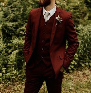Men's Suits One Button Wedding Tuxedo For Bridegroom Elegant Slim Fit Men Custom 2023 Latest 3 Pcs Jacket Pants Vest Terno Masculino