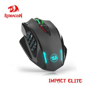 Mice REDRAGON Impact Elite M913 RGB USB 24G Wireless Gaming Mouse 16000 DPI 16 buttons Programmable ergonomic for gamer Mice PC 230427