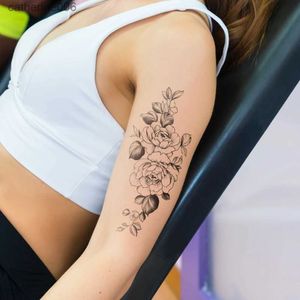 Tattoos, farbige Zeichnungsaufkleber, 20-teiliges Set, wasserdicht, temporäre Fake-Tattoos, Aufkleber, Wassertransfer-Abziehbilder, schwarze Schlangenblume, Totem, Schönheit, Körperkunst für Männer und Frauen, L2